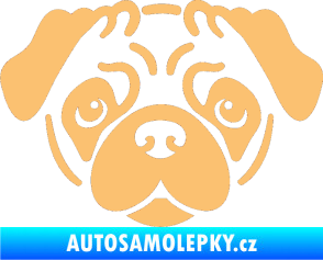 Samolepka Pes 067 Mopsík béžová