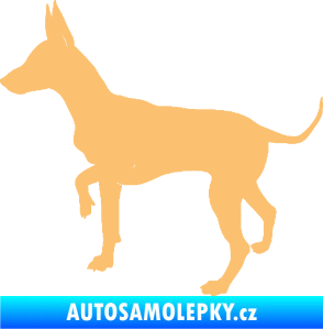 Samolepka Pes 093 levá Pražský krysařík béžová