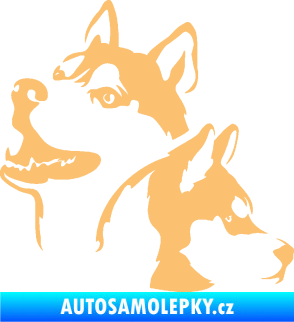 Samolepka Pes 117 levá husky béžová