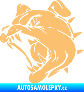 Samolepka Pes 136 levá rozzuřený buldok béžová