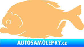 Samolepka Piraňa 001 levá dravá ryba béžová
