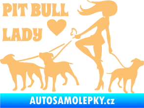 Samolepka Pit Bull lady levá béžová