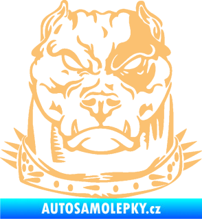 Samolepka Pitbull hlava 005 levá béžová