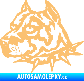 Samolepka Pitbull hlava 006 levá béžová