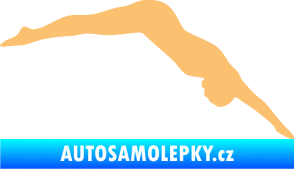 Samolepka Plavání 003  pravá skok do vody béžová