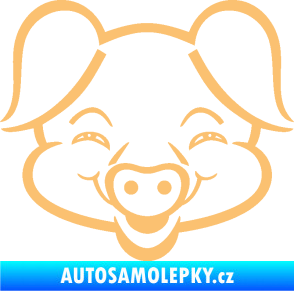 Samolepka Prase 003 veselý čuník béžová