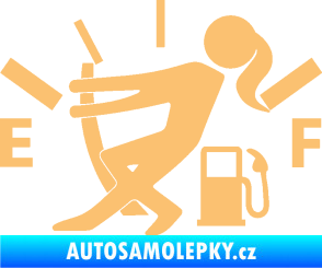 Samolepka Prázdná nádrž 002 palivoměr, varianta s ženou béžová