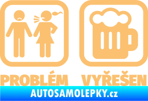 Samolepka Problém? Vyřešen 008 na pivo béžová