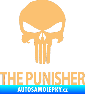 Samolepka Punisher 002 s nápisem béžová