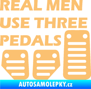Samolepka Real men use three pedals béžová