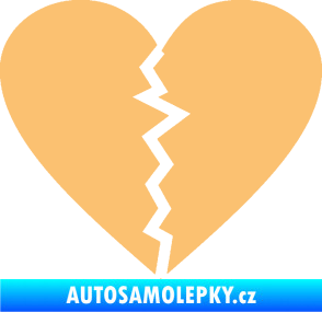 Samolepka Rozbité srdce 001  béžová