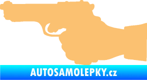 Samolepka Ruka s pistolí 001 levá ruce vzhůru béžová