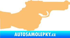 Samolepka Ruka s pistolí 001 pravá ruce vzhůru béžová
