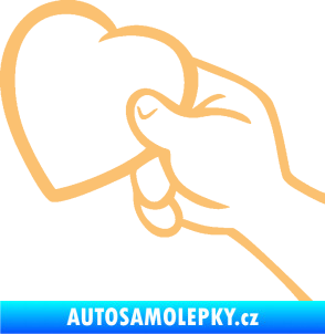 Samolepka Ruka se srdíčkem levá béžová