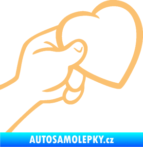 Samolepka Ruka se srdíčkem pravá béžová