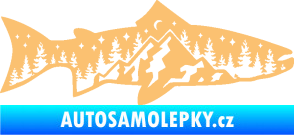 Samolepka Ryba 021 pravá noční rybaření béžová