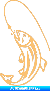Samolepka Ryba s návnadou 003 levá béžová