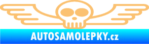 Samolepka Samolepka na zadní sklo 001 lebka s křídly béžová