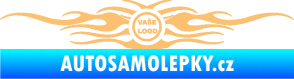 Samolepka Samolepka na zadní sklo plameny se znakem béžová