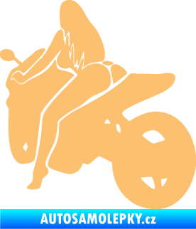 Samolepka Sexy žena na motorce levá béžová