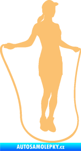 Samolepka Skákání přes švihadlo 001 pravá skipping rope béžová