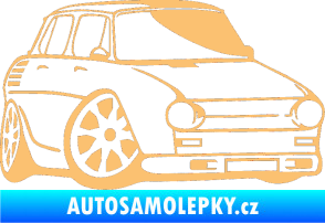 Samolepka Škoda 100 karikatura pravá béžová