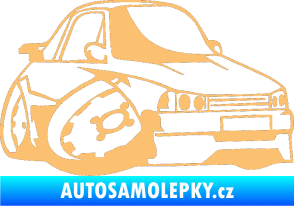 Samolepka Škoda 120 karikatura pravá béžová