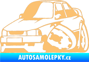 Samolepka Škoda 130 karikatura levá béžová