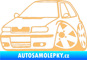 Samolepka Škoda Felicia karikatura levá béžová