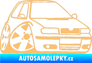 Samolepka Škoda Felicia karikatura pravá béžová