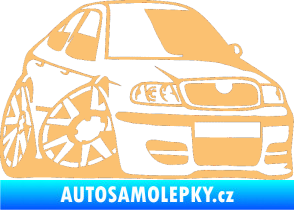 Samolepka Škoda Octavia karikatura pravá béžová