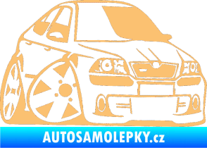 Samolepka Škoda Octavia RS karikatura pravá béžová