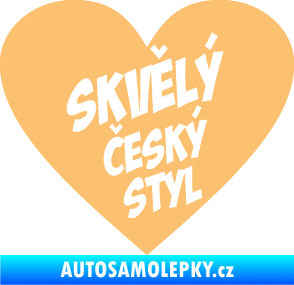 Samolepka Skvělý český styl srdce béžová