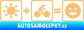 Samolepka Slunce + kolo = veselý smajlík vyjížďka na kole béžová