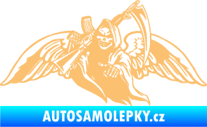 Samolepka Smrtka 016 levá s křídly a kosou béžová