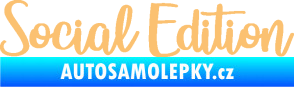 Samolepka Social edition nápis béžová