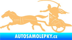 Samolepka Sparťanský bojovník 001 levá bojový vůz s koněm béžová