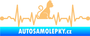 Samolepka Srdeční tep 003 pravá kočička béžová