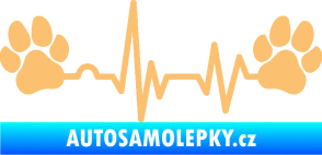 Samolepka Srdeční tep 004 tlapky béžová