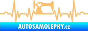 Samolepka Srdeční tep 015 pravá šicí stroj béžová