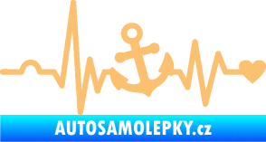 Samolepka Srdeční tep 031 levá kotva béžová