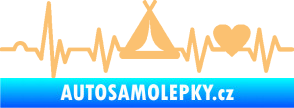 Samolepka Srdeční tep 039 pravá kempování béžová