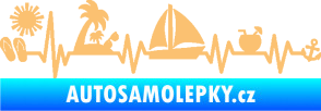 Samolepka Srdeční tep 094 pravá dovolená u moře béžová