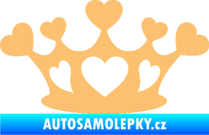Samolepka Srdíčka korunka béžová