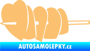 Samolepka Srdíčka na špejli levá béžová