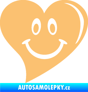 Samolepka Srdíčko 014 pravá s úsměvem béžová