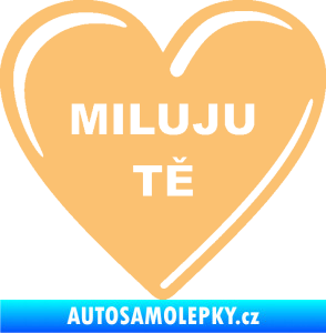 Samolepka Srdíčko 015 miluju tě béžová