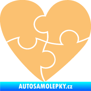 Samolepka Srdíčko 018 pravá puzzle béžová