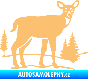 Samolepka Srna 002 pravá s krajinou béžová