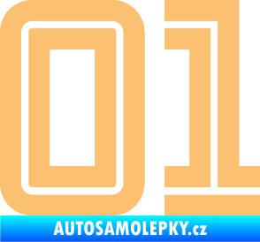 Samolepka Startovní číslo 01 typ 7 béžová